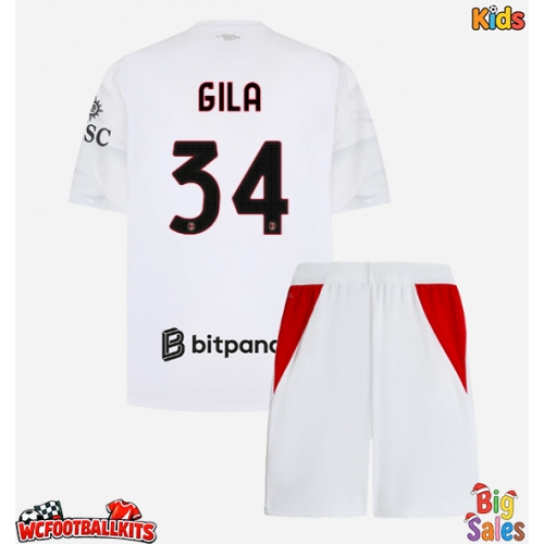 AC Milan Mario Gila #34 Replica Away Stadium Kit for Kids 2026-27 Short Sleeve (+ pants)